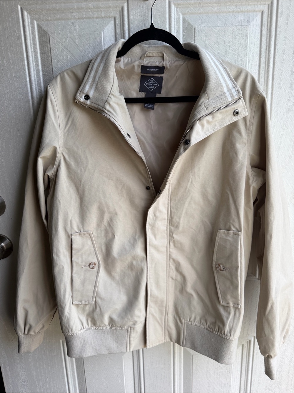 St. John’s Bay Weatherproof Men's Beige Bomber Jacket Grandpacore Windbreaker S
